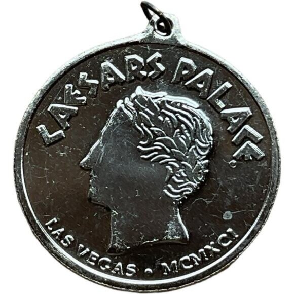 Caesars Palace Las Vegas Silver Metal Token Charm Pendant - Picture 4 of 4